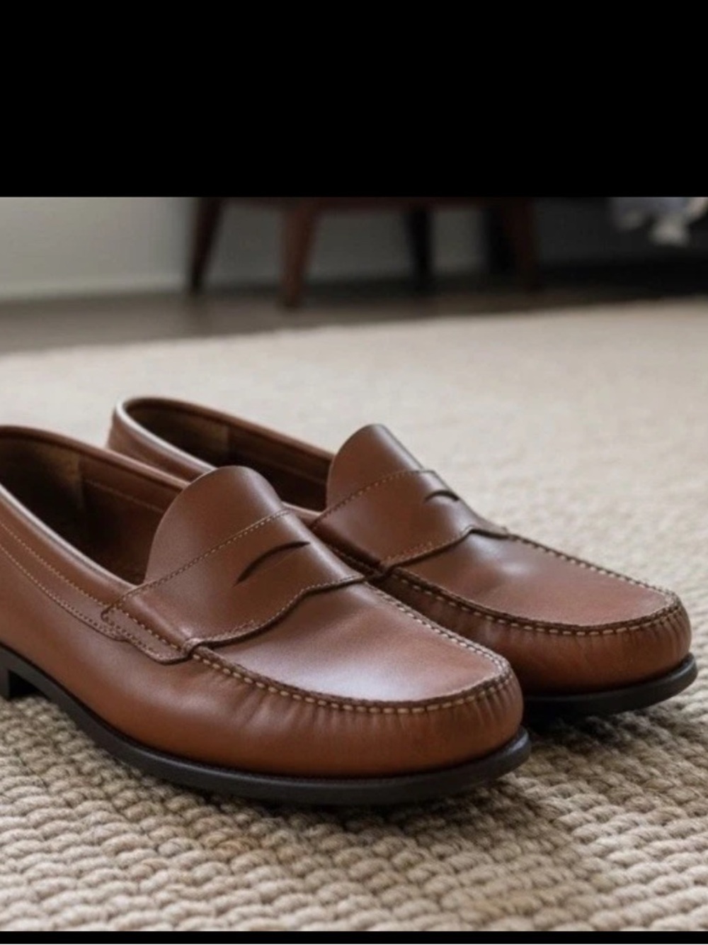 G.H. Bass Weejuns Logan Penny Loafers - Brown Leather - Classic Style 12D